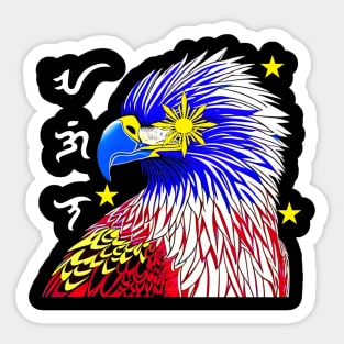Colorful Philippine Eagle Graphic Design Sticker